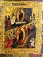 Icône - Grande icône russe de la Résurrection et 16 fêtes, Antiquités & Art