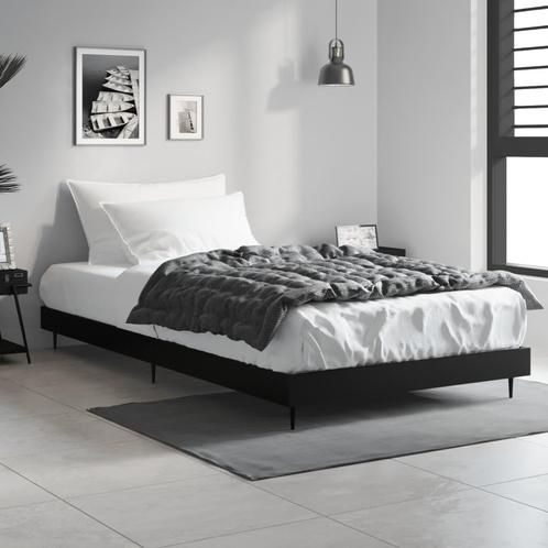 vidaXL Bedframe bewerkt hout zwart 90x200 cm, Huis en Inrichting, Slaapkamer | Bedden, Nieuw, Verzenden
