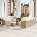 vidaXL Tuinbank Set met kussen 11 pcs Beige Poly rattan, Tuin en Terras, Verzenden, Nieuw