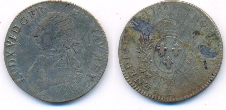 Ecu Bayonne Zeitgenoessische Faelschung ! 1788 L Frankrei..., Postzegels en Munten, Munten | Europa | Niet-Euromunten, België