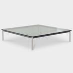 Cassina LC10-P Salontafel, glazen blad, 140 x 140 cm, Huis en Inrichting, Ophalen of Verzenden, Gebruikt