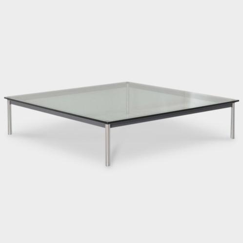 Cassina LC10-P Salontafel, glazen blad, 140 x 140 cm, Huis en Inrichting, Tafels | Salontafels, Gebruikt, Ophalen of Verzenden