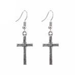 Fako Bijoux® - Oorbellen - Kruisjes - Zilverkleurig, Verzenden, Nieuw