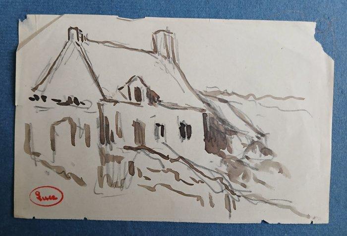 Maximilien Luce (1858-1941) - Huis nabij Rolleboise en, Antiquités & Art, Art | Peinture | Classique