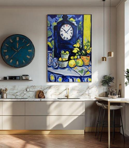 E. García - BODEGÓN. CON RELOJ - XL (NO RESERVE), Antiek en Kunst, Kunst | Schilderijen | Modern