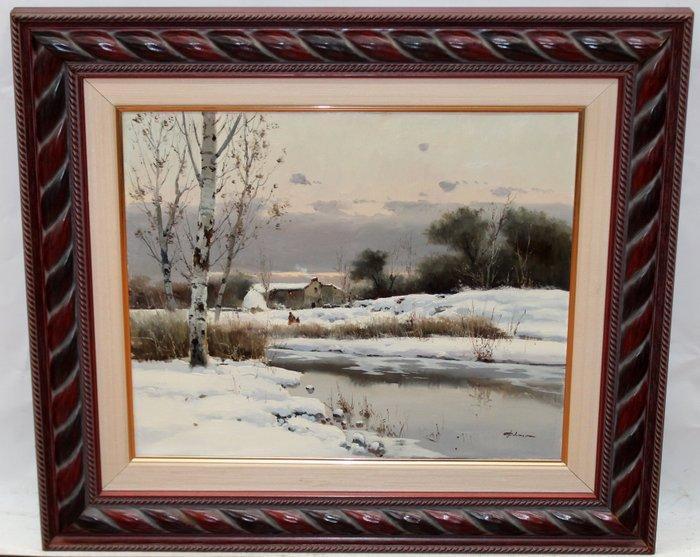 Josep Colomer Comas (1935-2003) - Paisaje nevado, Antiquités & Art, Art | Peinture | Classique