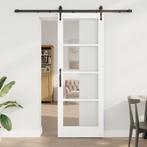 vidaXL Schuifdeur met bevestigingsset Wit 78x211 cm Massief, Doe-het-zelf en Bouw, Verzenden, Nieuw