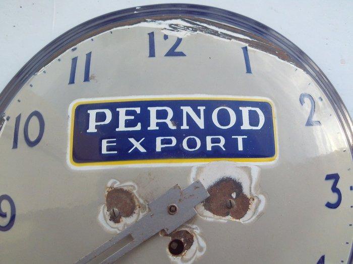 Pernod Export Horloge - Pernod Export - Emaille plaat -, Antiek en Kunst, Antiek | Wandborden en Tegels