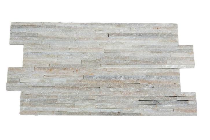 Natuurstenen steenstrips Pure White - 12 rijen - 60x15 cm, Doe-het-zelf en Bouw, Tegels, Minder dan 20 cm, 60 cm of meer, 10 m² of meer