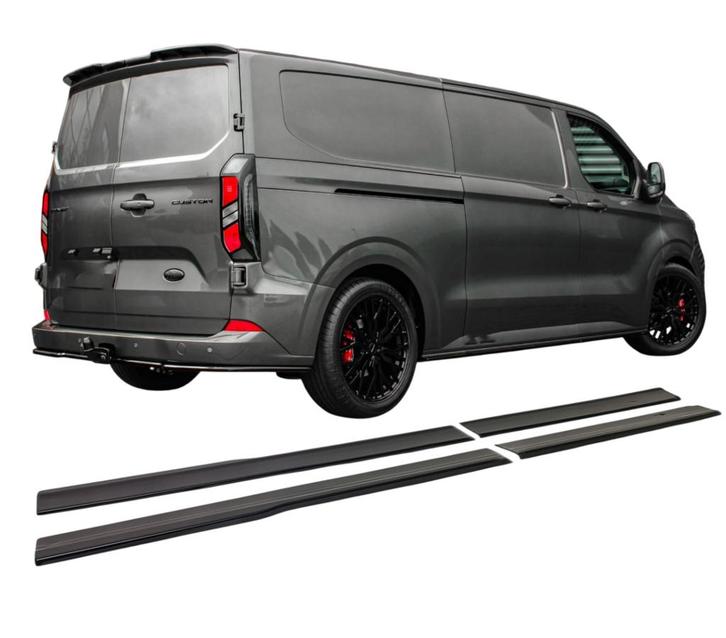 Sideskirts | Ford Transit Custom MK2 2023+ | Glanzend zwart, Auto-onderdelen, Carrosserie, Nieuw, Ford, Verzenden