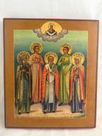 Icoon - Vijf heiligen - Hout