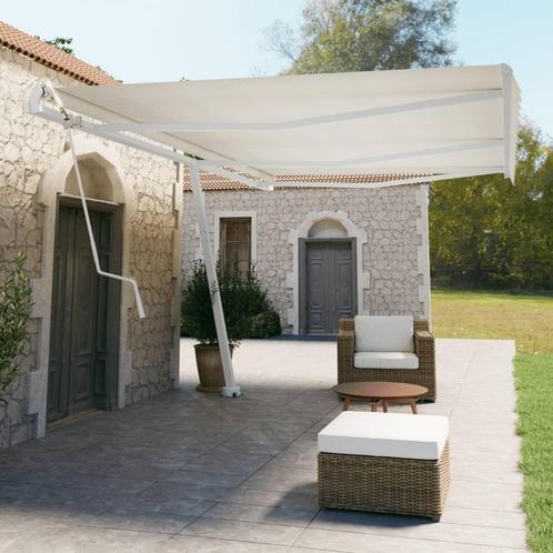 vidaXL Jeu de poteaux dauvent blanc 600x245 cm fer, Jardin & Terrasse, Parasols, Neuf, Envoi