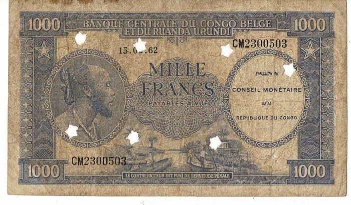 Congo, Democratic Republic. - 6 x 1000 Francs 1962 - Pick 2, Postzegels en Munten, Bankbiljetten | Europa | Niet-Eurobiljetten