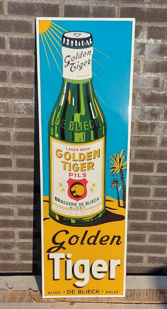 Emaille reclamebord Golden Tiger Pils, Verzamelen, Merken en Reclamevoorwerpen, Verzenden