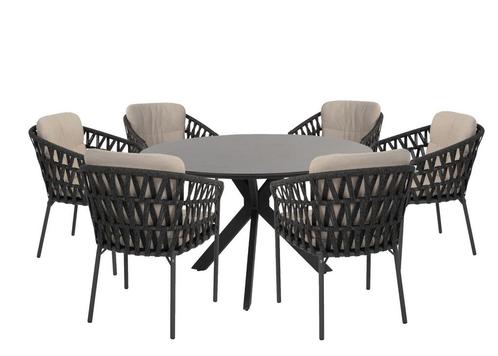 Taste by 4 Seasons Albareto tuinset antraciet met RVS, Tuin en Terras, Tuinsets en Loungesets