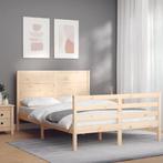 vidaXL Bedframe met hoofdbord massief hout, Huis en Inrichting, Slaapkamer | Bedden, Verzenden, Nieuw