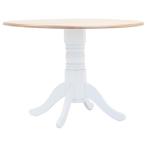 vidaXL Table à manger Blanc et marron 106 cm Bois, Verzenden, Neuf