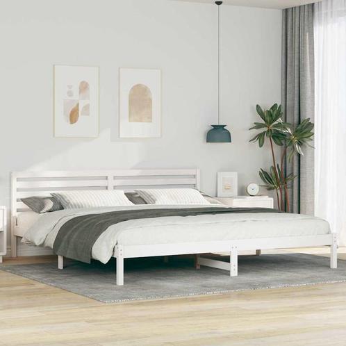 vidaXL Bedframe met hoofdeinde Wit 180 x 220 cm Massief, Huis en Inrichting, Slaapkamer | Bedden, Nieuw, Verzenden