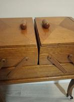 Naaidoos - Hout, Messing - Vintage houten naaidoos, Antiek en Kunst