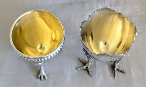 Eierhouder set (2) - .950 zilver - Geen minimumprijs, Antiek en Kunst, Antiek | Zilver en Goud