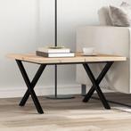 vidaXL Salontafel X-frame 60x60x40,5 cm grenenhout en staal, Huis en Inrichting, Tafels | Eettafels, Verzenden, Nieuw