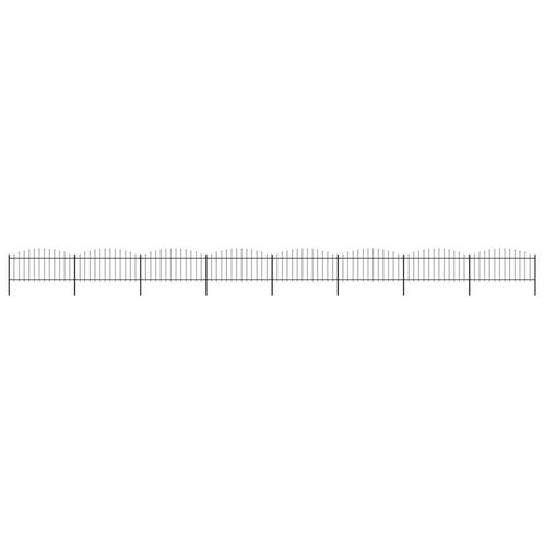 vidaXL Tuinhek met speren bovenkant (0,5-0,75)x13,6 m staal, Tuin en Terras, Tuinhekken en Hekwerk, Nieuw, Verzenden