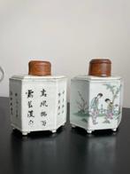 Boîte/pot à thé (2) - Porcelaine - Boîte à thé octogonale