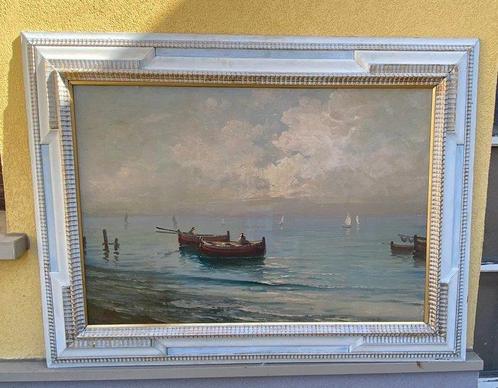Enrico Clara (1860-?) - Marina - XL format, Antiek en Kunst, Kunst | Schilderijen | Klassiek
