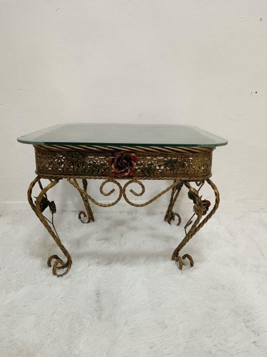 Salontafel - Glas, Gietijzer - Romantische tafel, Antiek en Kunst, Curiosa en Brocante