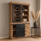 Buffetkast Mangohout Milan 120 X, Huis en Inrichting, Kasten | Buffetkasten, 100 tot 150 cm, Nieuw, Industriële meubels, 25 tot 50 cm