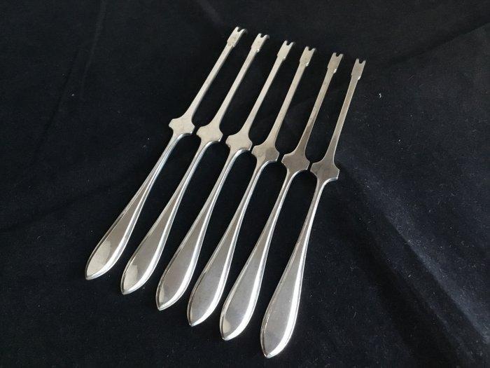 Vork (6) - Zilver - Zeldzame Escargot vorkjes, Antiek en Kunst, Antiek | Zilver en Goud