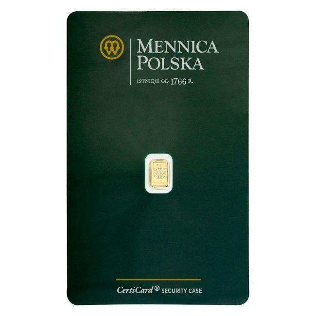 0.25 gram - Goud - .9999 Fine Gold Bar Mennica Polska (In, Postzegels en Munten, Edelmetalen en Baren