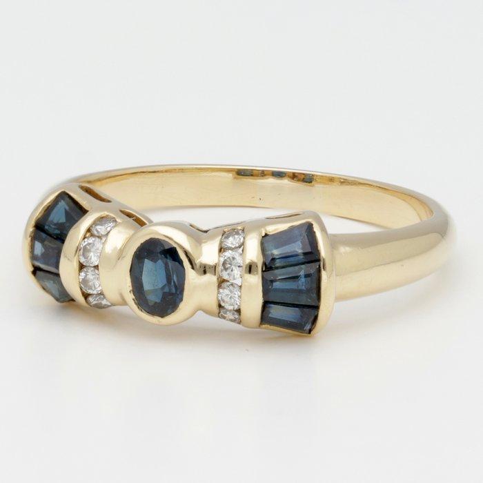 Bague - 18 carats Or jaune Saphir - Diamant, Bijoux, Sacs & Beauté, Bagues