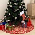 vidaXL Luxe Kerstboomrok met Sok Rood 122 cm Stof, Diversen, Verzenden, Nieuw