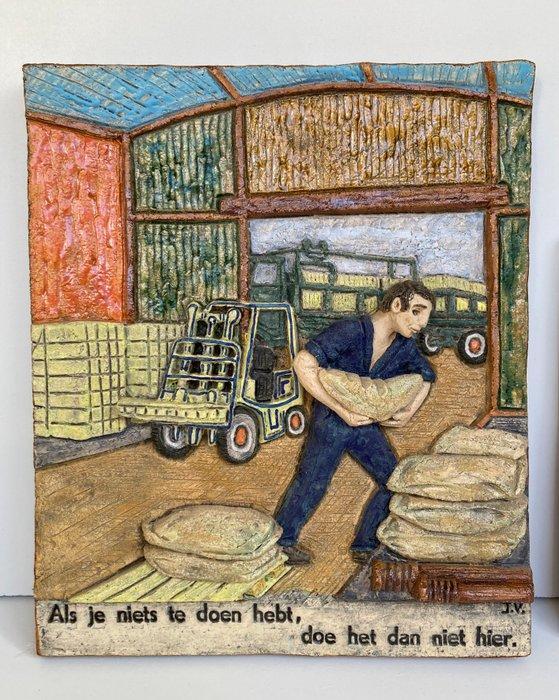 Tegel (2) - Beroepen - Westraven tegelfabriek - 1950-1970 -, Antiek en Kunst, Antiek | Glaswerk en Kristal