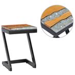 vidaXL Salontafel 30x30x50 cm massief teakhout en polyresin, Huis en Inrichting, Verzenden, Nieuw
