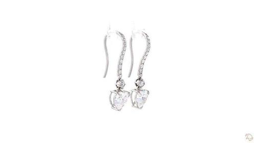 Oorbellen Platina - 3.59ct. tw. Diamant (Lab-grown) -, Handtassen en Accessoires, Oorbellen