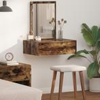 vidaXL Wandgemonteerde Make-up Tafel Gerookt Eiken 60x40x70, Huis en Inrichting, Tafels | Kaptafels, Verzenden, Nieuw