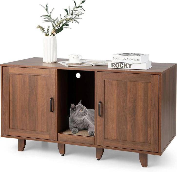 Kattenbak kast - Kattenkast - Kattentoilet - 120x52x65 cm -, Animaux & Accessoires, Paniers pour chats, Envoi