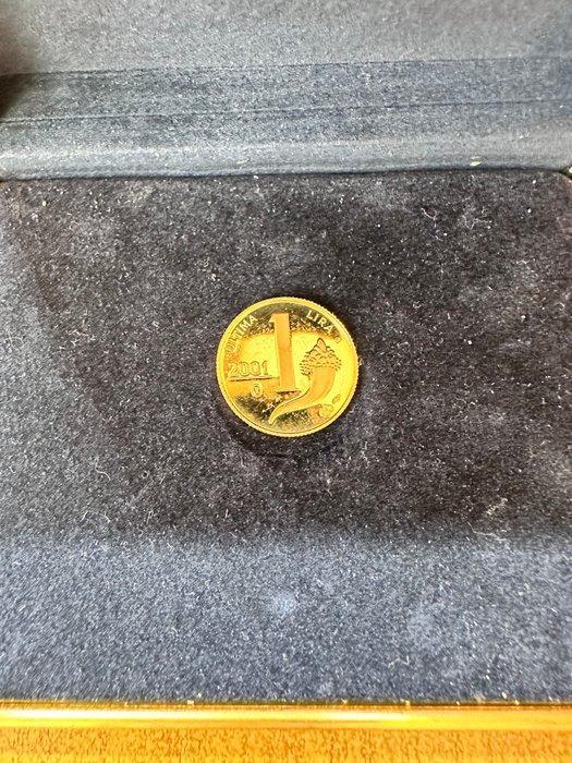 Italië. Medaglia Ultima Lira 2001 Esemplare 477/975, Postzegels en Munten, Munten | Europa | Niet-Euromunten