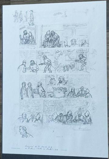 Tintin - Sérigraphie WWF Planche n°9 de lalbum Coke en
