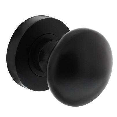 Intersteel Knop vast op ronde rozet mat zwart, Doe-het-zelf en Bouw, Hang- en Sluitwerk, Ophalen of Verzenden