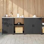 vidaXL Keukenopbergsysteem met plank 3 pcs Zwart 210 x 50 x, Verzenden, Nieuw