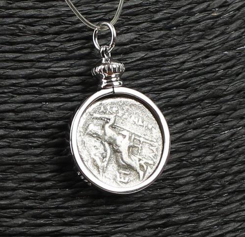 Modern zilver Hanger met oude Griekse Alexander de Grote, Handtassen en Accessoires, Antieke sieraden