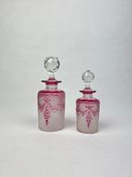 Val Saint Lambert - Léon Ledru - Flacon (2) - Cranberry