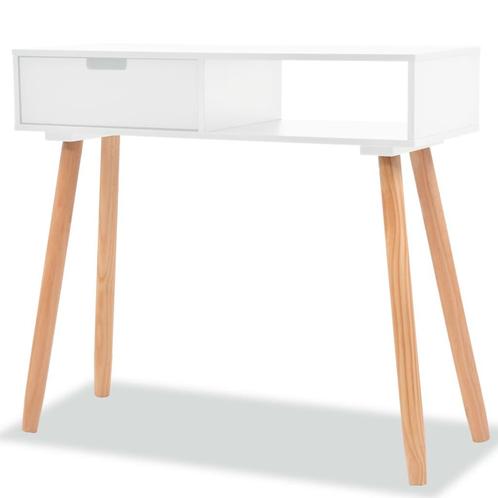 vidaXL Wandtafel 80x30x72 cm massief grenenhout wit, Huis en Inrichting, Tafels | Bijzettafels, Nieuw, Verzenden