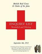 BRITISH RED CROSS AND ORDER OF ST JOHN ENQUIRY . Anon PF., Anon, Verzenden