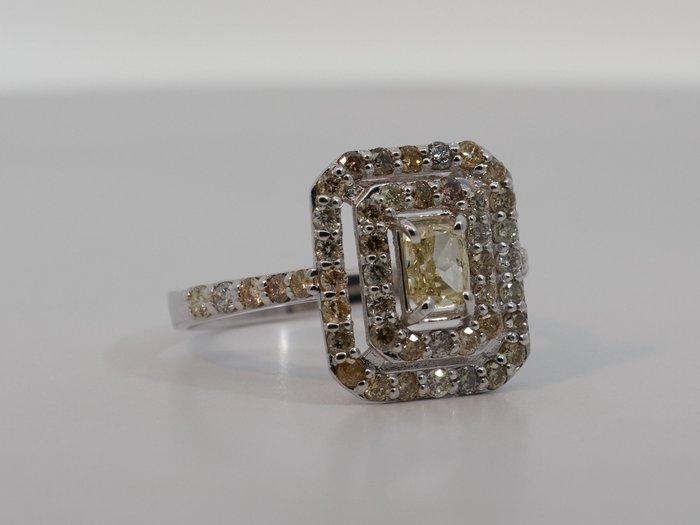 Zonder minimumprijs - Ring - 14 karaat Witgoud - 1.09ct. tw., Handtassen en Accessoires, Ringen