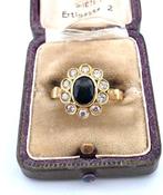 Bague - 18 carats Or jaune Saphir - Diamant, Nieuw