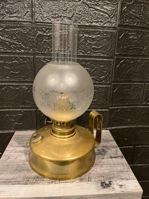 Abeille - Petroleumlamp - Glas, Messing, opalijn, Antiek en Kunst, Curiosa en Brocante
